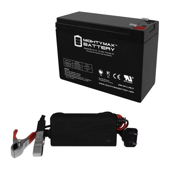 12V 10AH Replacement Battery for Simplex 4100U With 12V 1Amp Charger, Mighty Max Battery, Mfr#: MAX3831172
